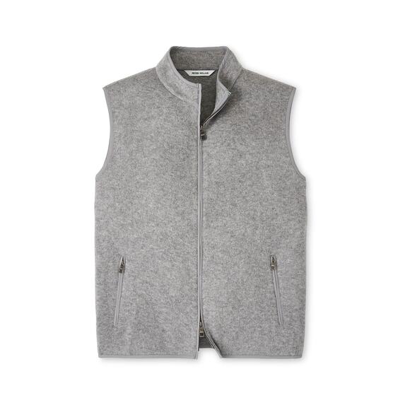 Peter Millar Wool Vest Crown Flex-Fleece Heather Gray XXL - Picture 3 of 11